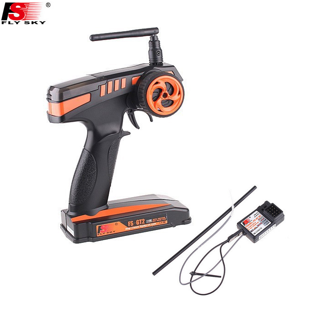 Flysky-transmisor de FS-GT2 con 3 canales, modelo de Radio, transmisor Digital para coche y barco a control remoto, 2,4G, 2 canales, receptor de FS-GT3E
