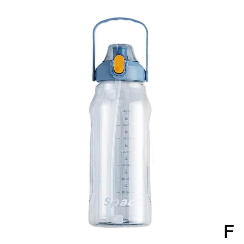 2000ml Large Capacity Waterbottle Water Bottle Sport Flask For Camping Hiking Tourism Travel Drink Water Bottle With Time Marker: Blue