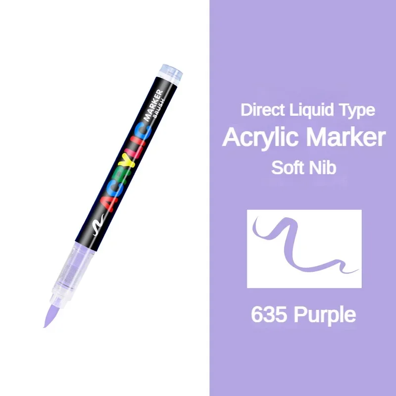 16 Colors Direct-liquid Acrylic Pens Paint Brush Marker Pen for Rock Painting Stone Ceramic Glass DIY Stationery Art Supplies: light green