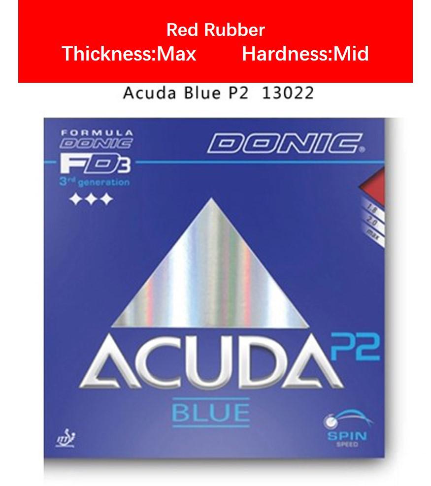 100% originale Donic tennis Da Tavolo Gomme Donic Acuda Blu P1 P2 P3 Brufoli in BLU SPUGNA gomme MAX: P2 rosso