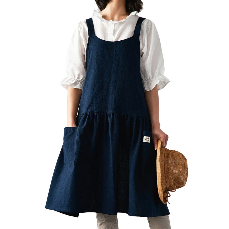 Tablier de cuisine pour femme, gilet anti-salissure, Blouse de travail pour adulte, Logo