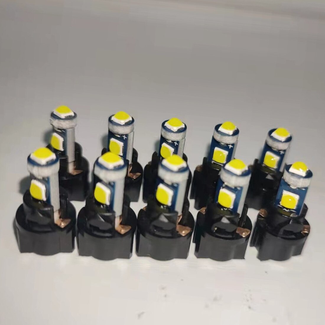 Ampoule led T5 B8.5 B8.5D 3030-3SMD, 20 pièces, indicateur de jauge, lumières intérieur du tableau de bord, lampe latérale, dc 12v