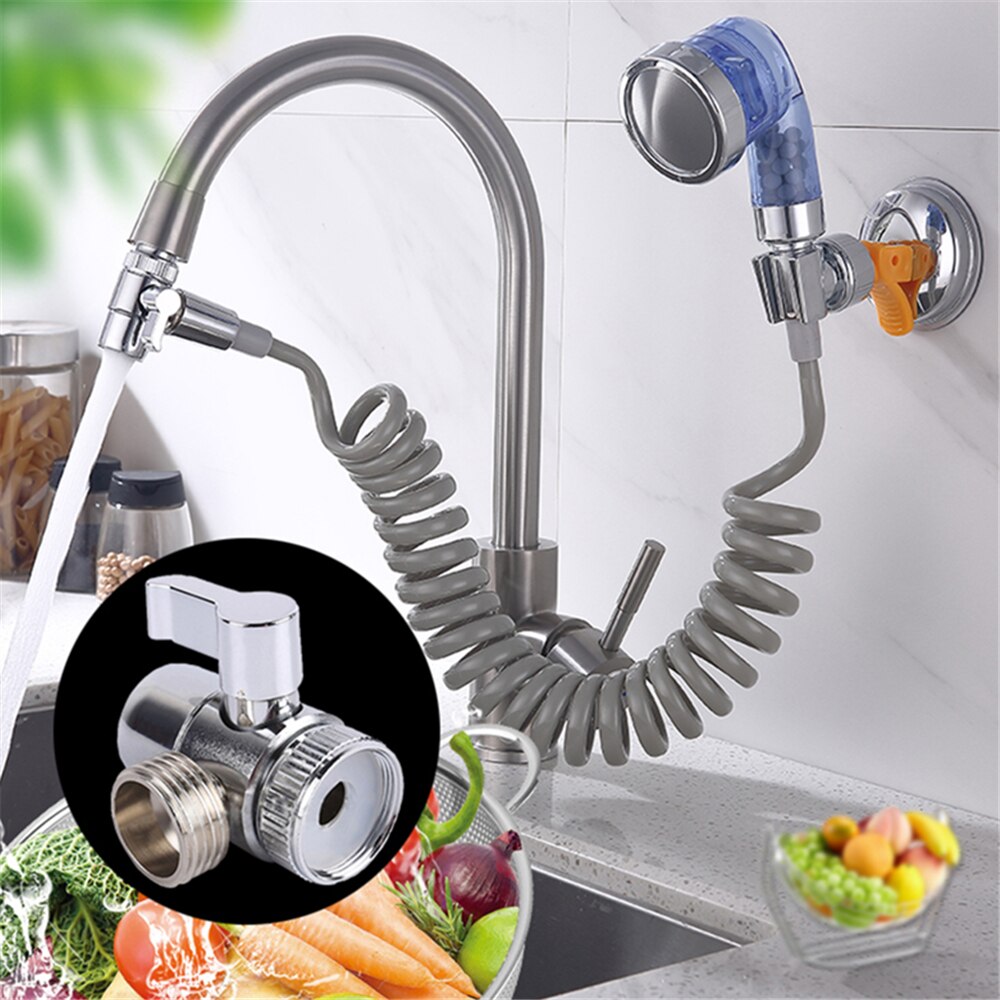 Home Bathroom Kitchen Basin Sink Faucet Brass Diverter Polished Chrome Water Tap Filter Valve Replacement Part