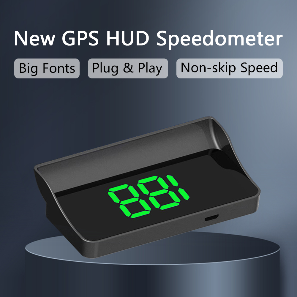 W1 GPS HUD Digital Tacho Stecker Und abspielen Kopf hoch Anzeige Für alle Autos Große Schrift KMH MPH Windschutzscheibe Projektor Auto Zubehör: Braun