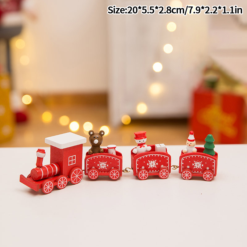 Ozdoby Świąteczne Pociąg Dekoracja Imprezowa Drewniany Mały Pociąg Boże Narodzenie 2025 Dekoracja Domu Navidad kolęda Prezenty na Nowy Rok Festiwal: MULTI