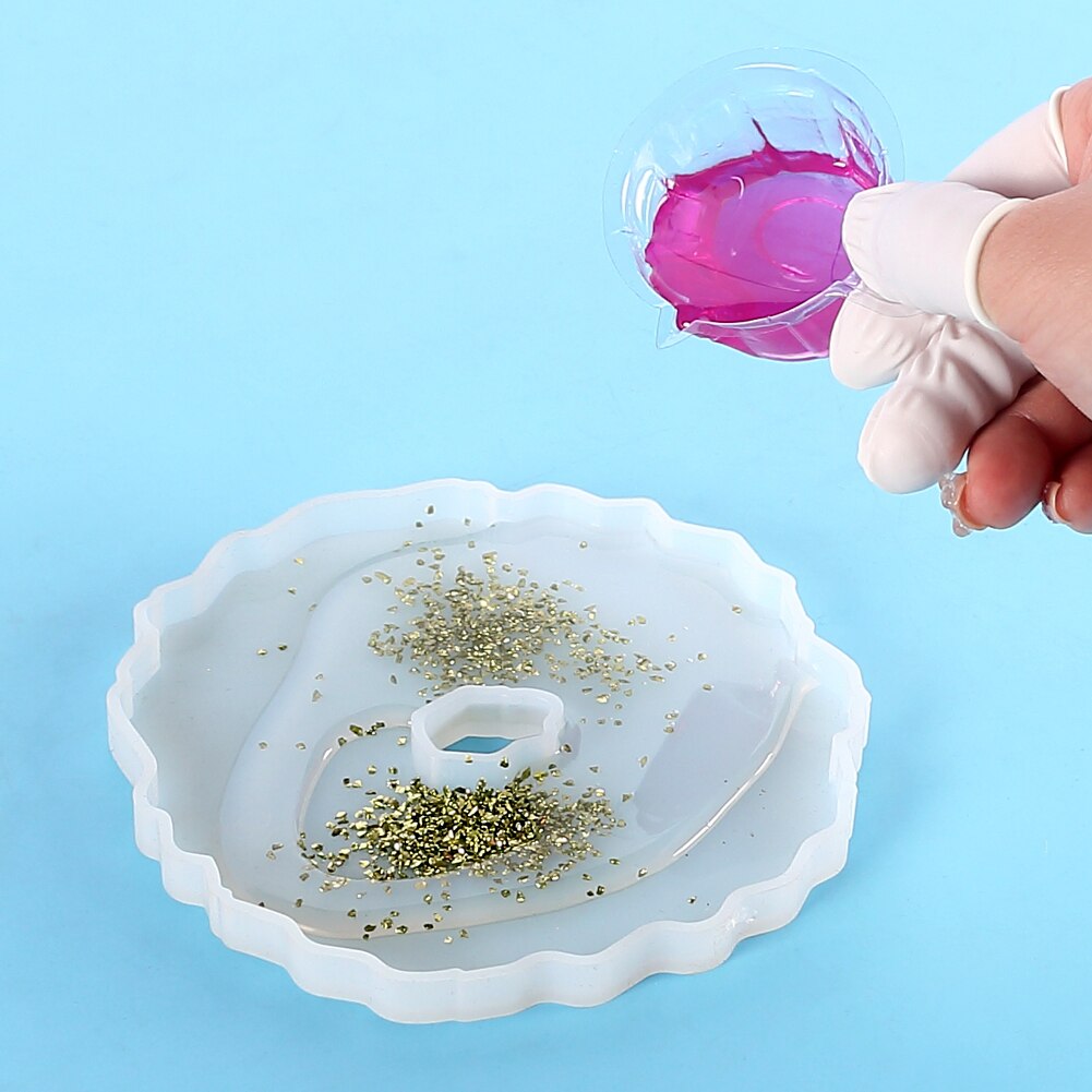 Epoxy Resin Casting Tools Kit Measuring Cup Silicone Mat Stirrer Mixing Dropper Stirring Stick Finger Cots Craft Jewelry Making