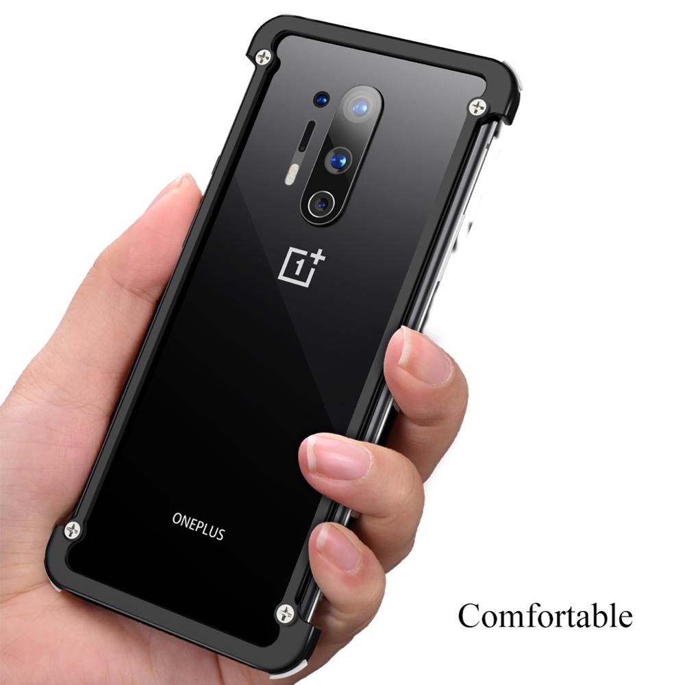 Phone Case For Oneplus 8 & 8pro luxury Metal Frame Shape With Airbag Shockproof original case Bumper Back Bover Cool Case