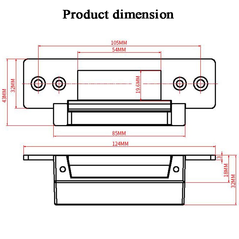 12V Powered Adjustable Electric strike NO NC Electronic door lock Fail secure Fail safe Swing Door Lock Building Automation