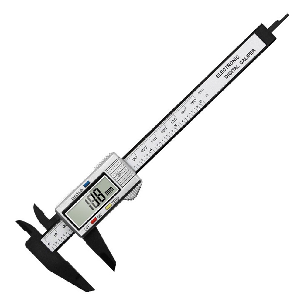 Digital Vernier Caliper LCD Electronic Ruler Inner Outer Diameter Depth Measurement Tool Clear Reading Caliper: white