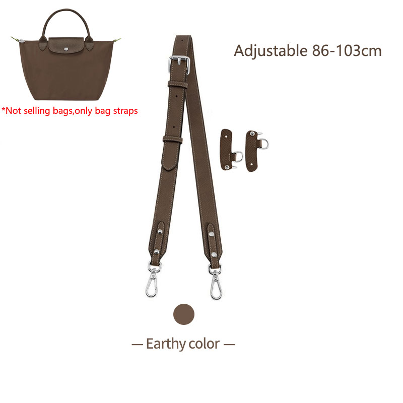 Zapasowy pasek na ramię ze skóry bydlęcej do małego paska crossbody Longchamp bez modyfikacji dziurkowania: Brązu