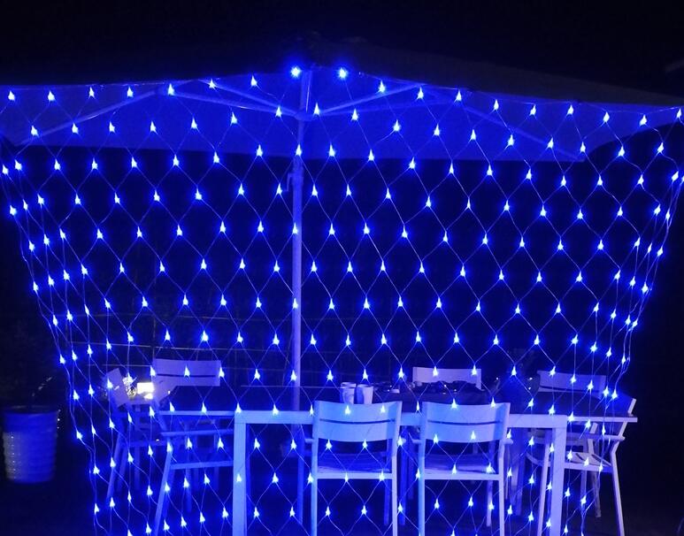 Net Lights LED 1.5X1.5M 3x2M Mesh Fairy String Light Garland Window Curtain Christmas Fairy Light Wedding Party Light: Blue / 1.5X1.5M