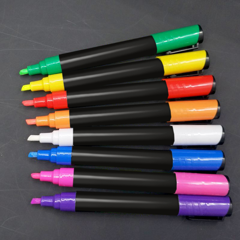 8 Pack Marker 6mm Reversible Fluorescent Markers Highlighters for LED Menu Board Bistro Board AD Drawing Marker Pens H-best