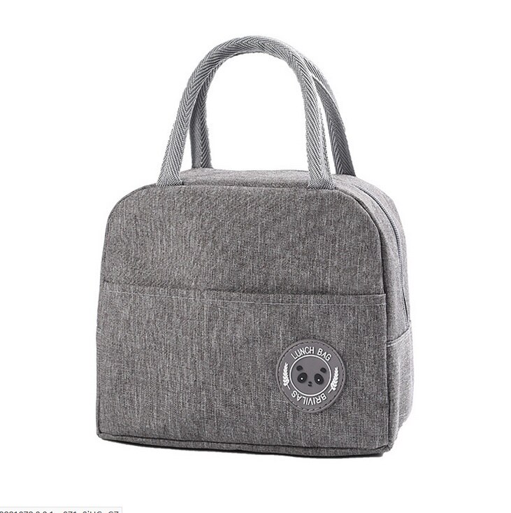 Adultos mujeres niñas portátil aislado bolsa de almuerzo caja Picnic impermeable Tote: B Gray