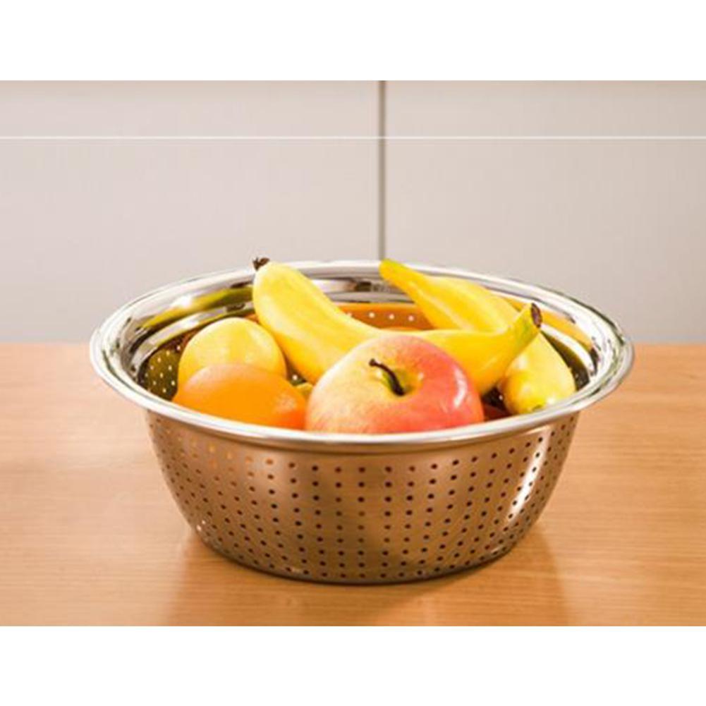 Thicken Stainless Steel Rice Washer Drain Basket for Kitchen Vegetables Washing Storage