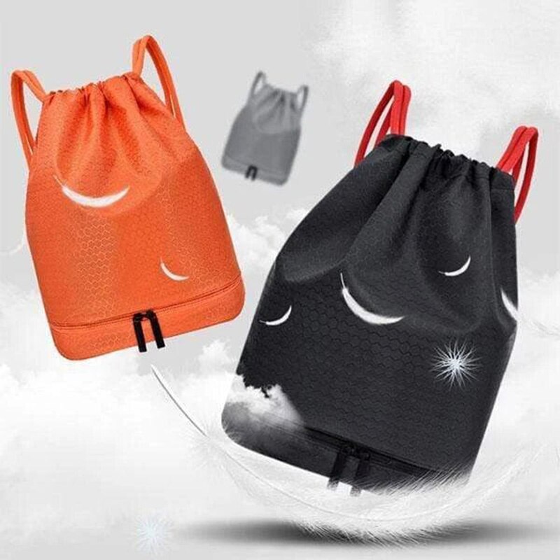 Nieuw Nat En Droog Trekkoord Rugzak Met Schoenendoos Waterdicht Grote Capaciteit Sport Fitness Tas