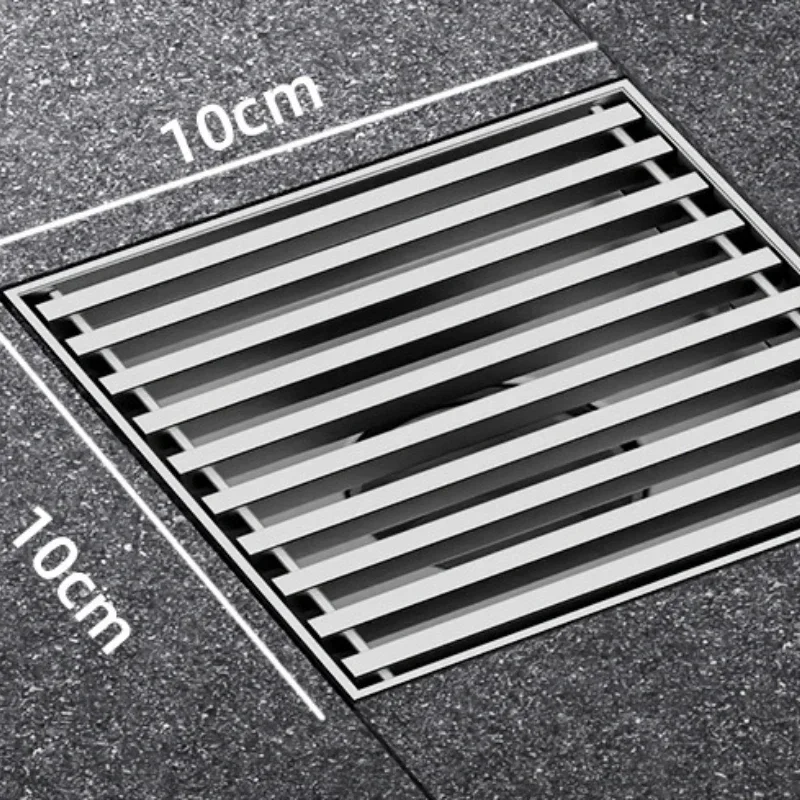 Large Floor Drain 304 Stainless Steel 12/15/20cm Square Linear Bathroom Floor Drains Outdoor Courtyard Large Diameter Drain: MULTI
