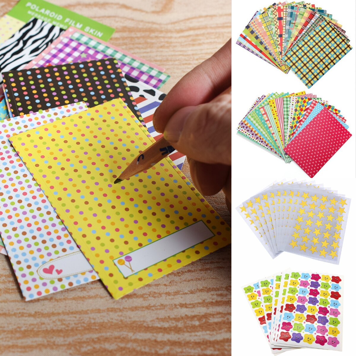 20PCS Kleurrijke Polaroid Masking Ambachtelijke Washi Foto Interieurstickers Tape Papier DIY Fotoalbum Scrapbook Hoek Sticker