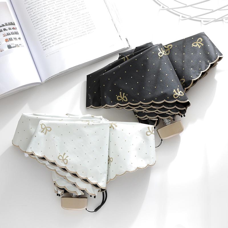 Ombrelle ensoleillé à motif nœud papillon | Mini ombrelle Portable, Anti-UV, paraguay, ombrelle pliante, matériel de pluie pour femmes