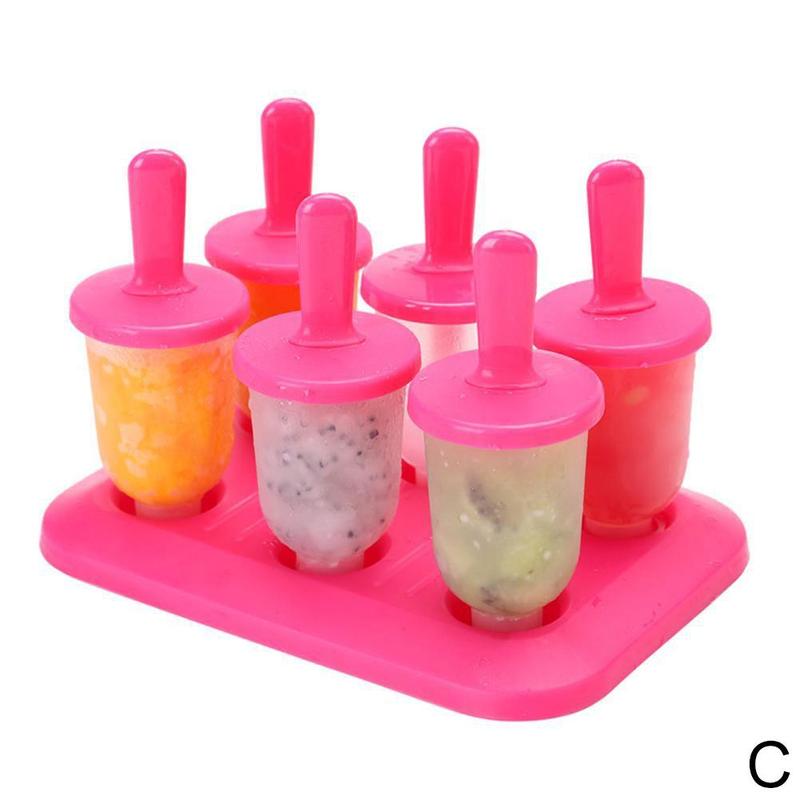 Molde redondo de 6 celdas para hacer Helados y Postres, herramienta de cocina para verano, G4S6: Red