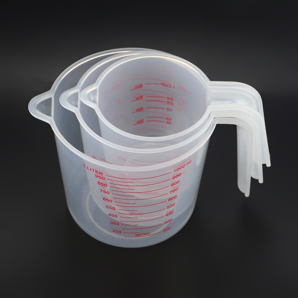Thickened plastic measuring cup baking tool with handle measuring cup transparent double scale measuring cup special