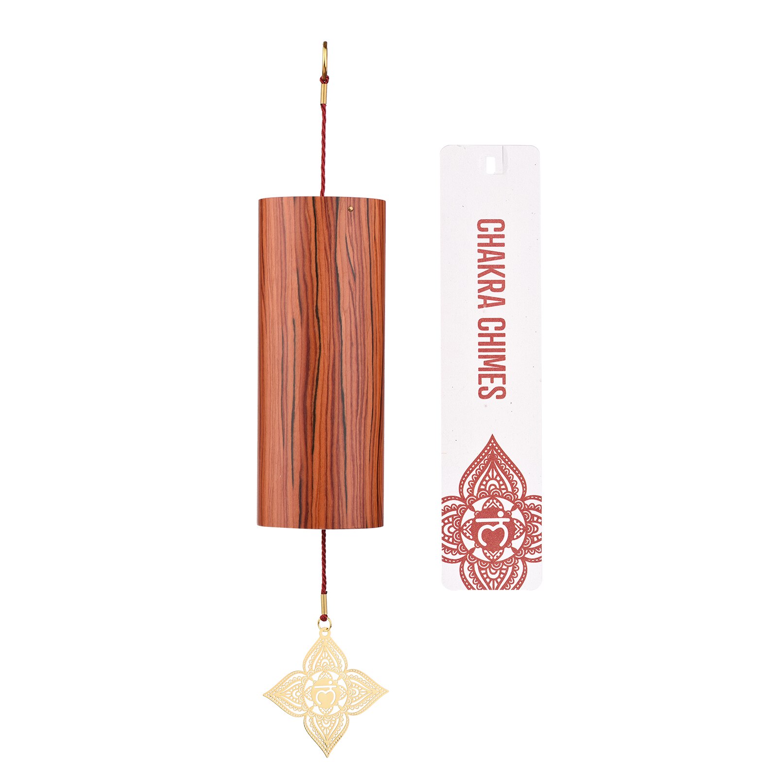 Carillón de viento de bambú Natural para Chakra, campana de viento de meditación para jardín al aire libre, Patio, decoración del hogar, meditación, relajación: Root