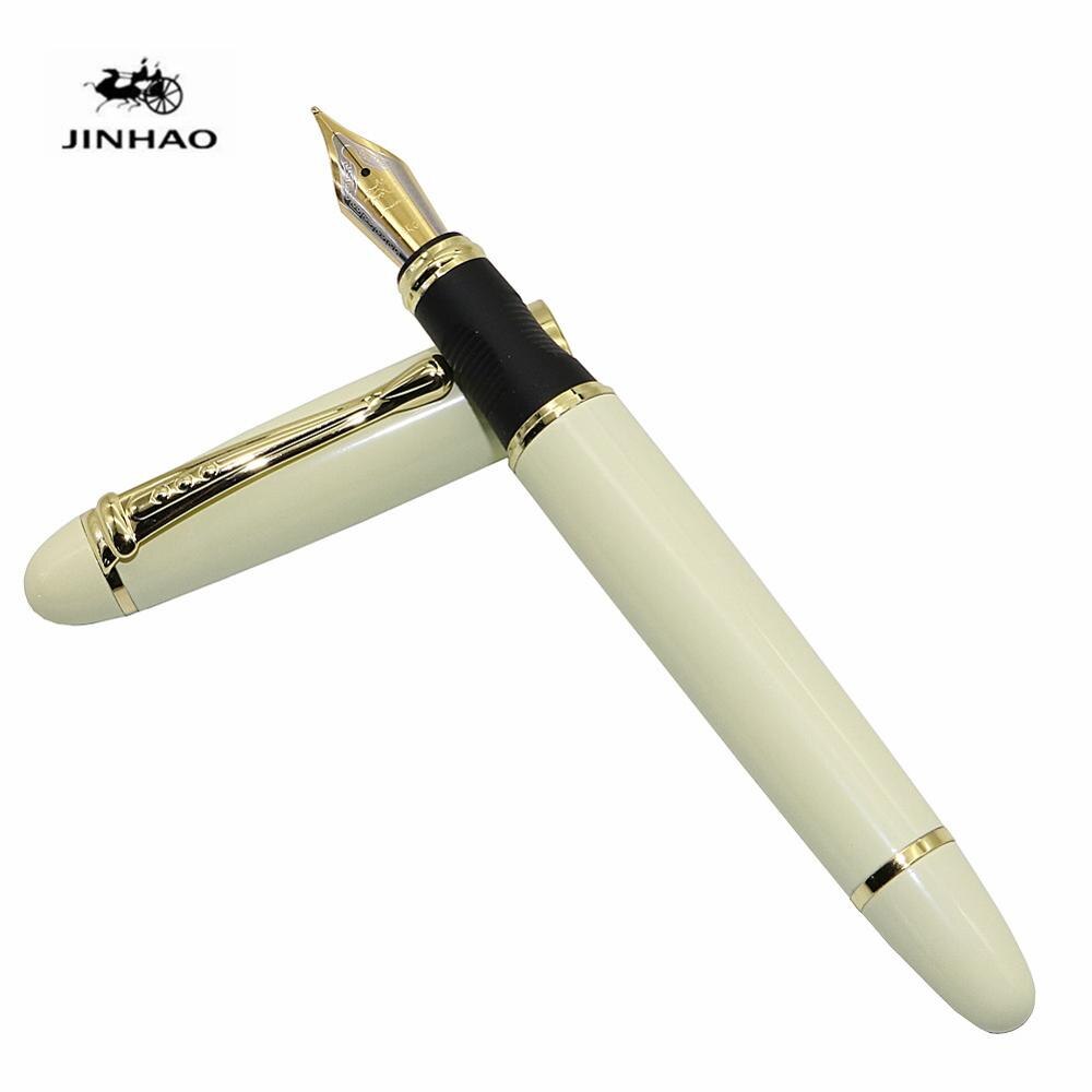 Jinhao X450 Iraurita Brunnen stift Voll metall Goldene Clip luxus stifte Schüler Schreibwaren Büro schule liefert: Perle Weiß
