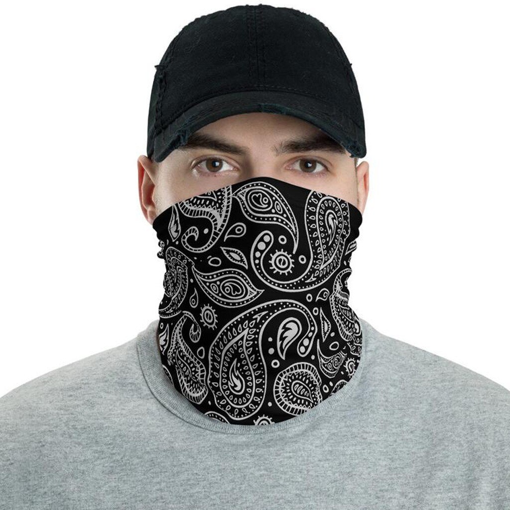 25# Face Cover Scarves Print Elastic Face Scarf Headband Turban Scarf Dust-proof Neck Tube Cycling Face Bandana Magic Hood Scarf: A