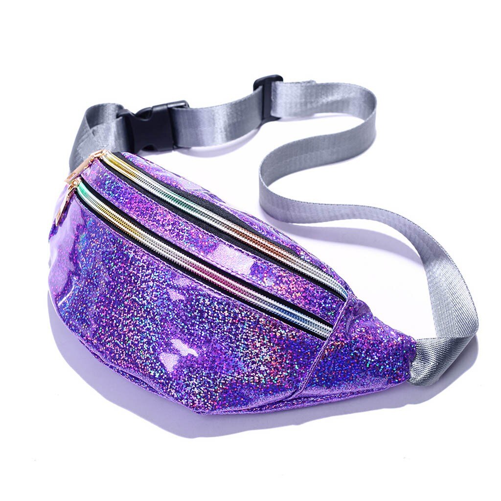 Ocean Blue Sequin Bag Women Crossbody Bags Sport Shoulders Bags For Women Waist Packs Waist Bag Phone Holder Outdoor G3