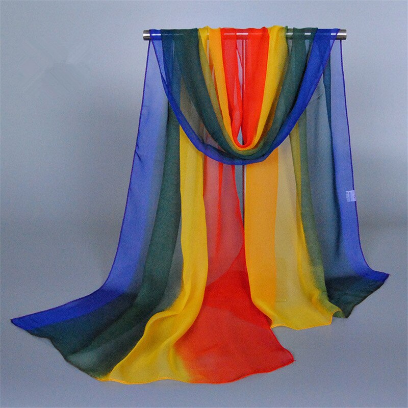 Foulard Hijab en mousseline de soie pour femme musulmane, nouvelle de luxe, châle de couleur dégradée, Poncho, Bandana, à la