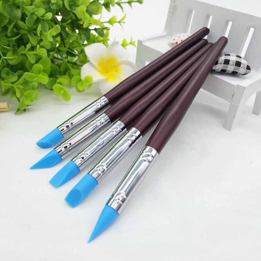 5 pièces/ensemble sculpture polymère argile outils caoutchouc pointe Silicone brosses poterie argile stylo façonnage sculpture outils pour peinture Nail Art