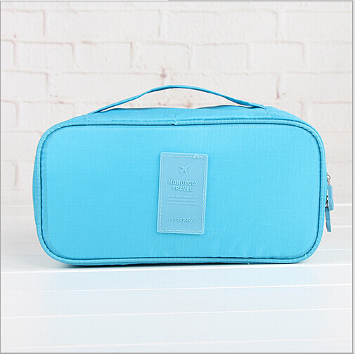 Cosmetische Ondergoed Organizer Lingerie Bh Reistas Multifunctionele Pouch Zip Gevallen Kleding Beha Doek Art Pouch Koffer: Sky Blue