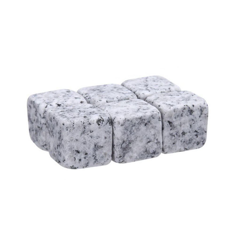 6 stks/set Natuurlijke Whiskey Stones Sipping Ice Mold Whisky Stenen Whisky Rocks Cooler Party Huwelijkscadeau Kerst Bar Ijsblokjes: Light Grey