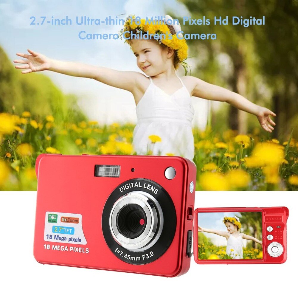 Portable Digital Camera 2.7 Inch Ultra-thin 18 MP Hd Digital Camera For Children Students Camera Video Camera Birthday Best