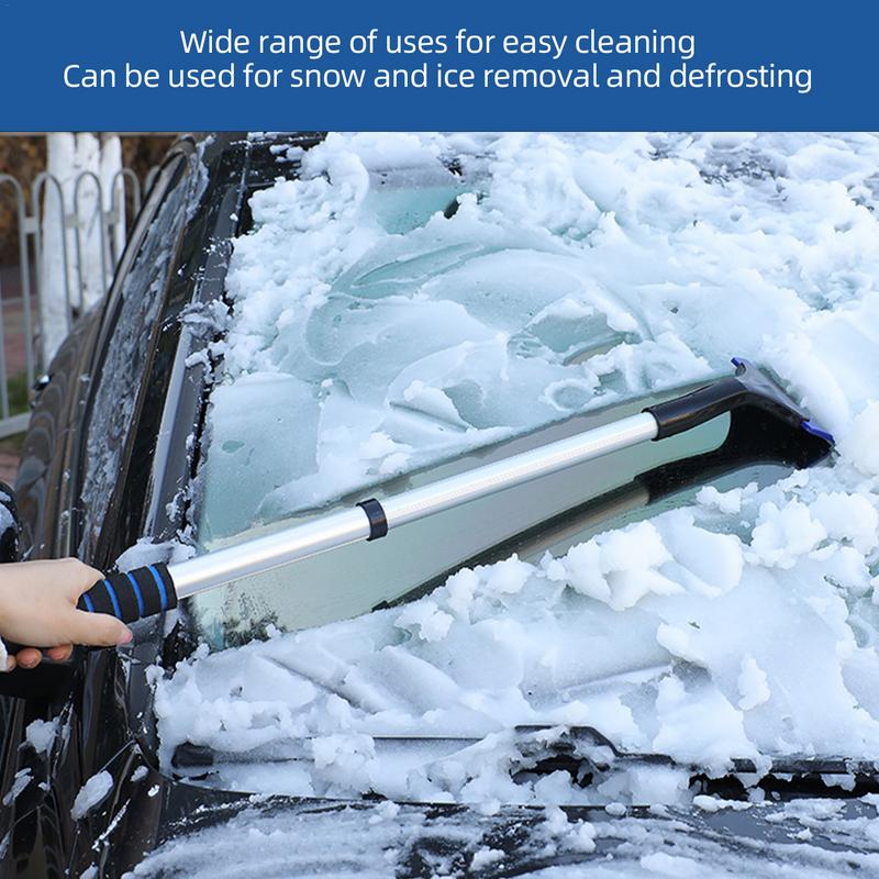 Ausziehbare Aluminium-Eiskratzer, Schneebürste für die Windschutzscheibe des Autos, teleskopisch, extra lange Schneeschaufel, Winter-Eiskratzer, Frostentfernung