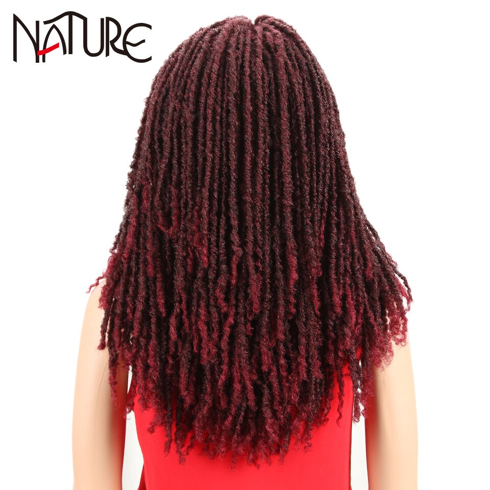 Natur peruk 22 tum afro kinky lockigt hår syntetiska peruker för svarta kvinnor virkade flätor twist jumbo dread faux locs frisyr