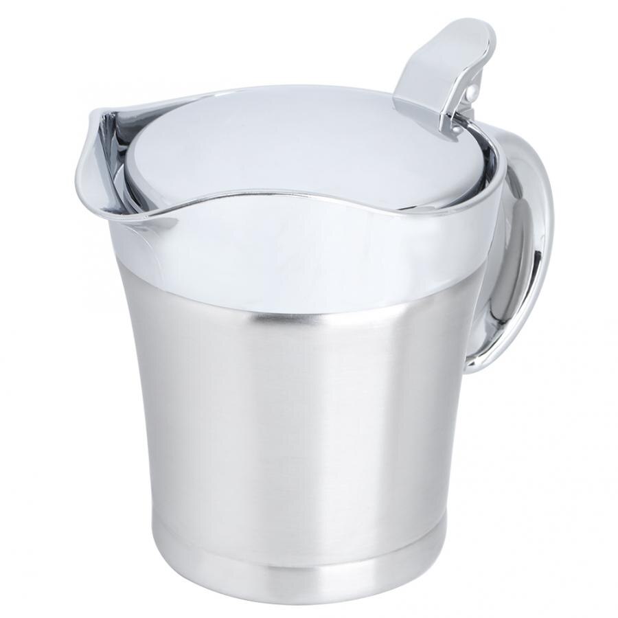 450ml Gravy Boat 304 Stainless Steel Double Layer Insulation Flavor Sauce Pot Gravy Boat Serving Jug Kitchen Utensils