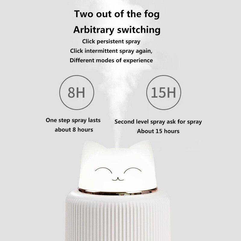 Eloole 300ml usb mini kattenbeer luchtbevochtiger ultrasone aroma-olie diffuser led-licht mistmaker luchtbevochtigers voor thuis en in de auto
