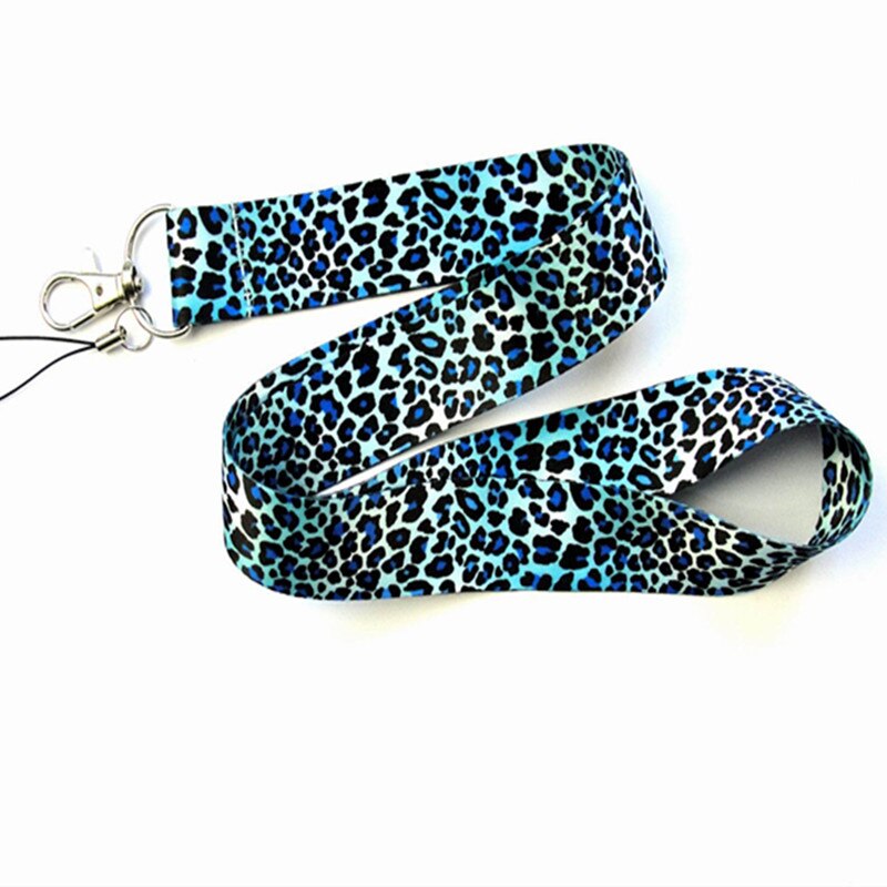 Leopard Print Phone holder Key Lanyard Cheetah ID Badge Holders Animal Phone Neck Straps with Keyring Mobile Phone Accessories: D