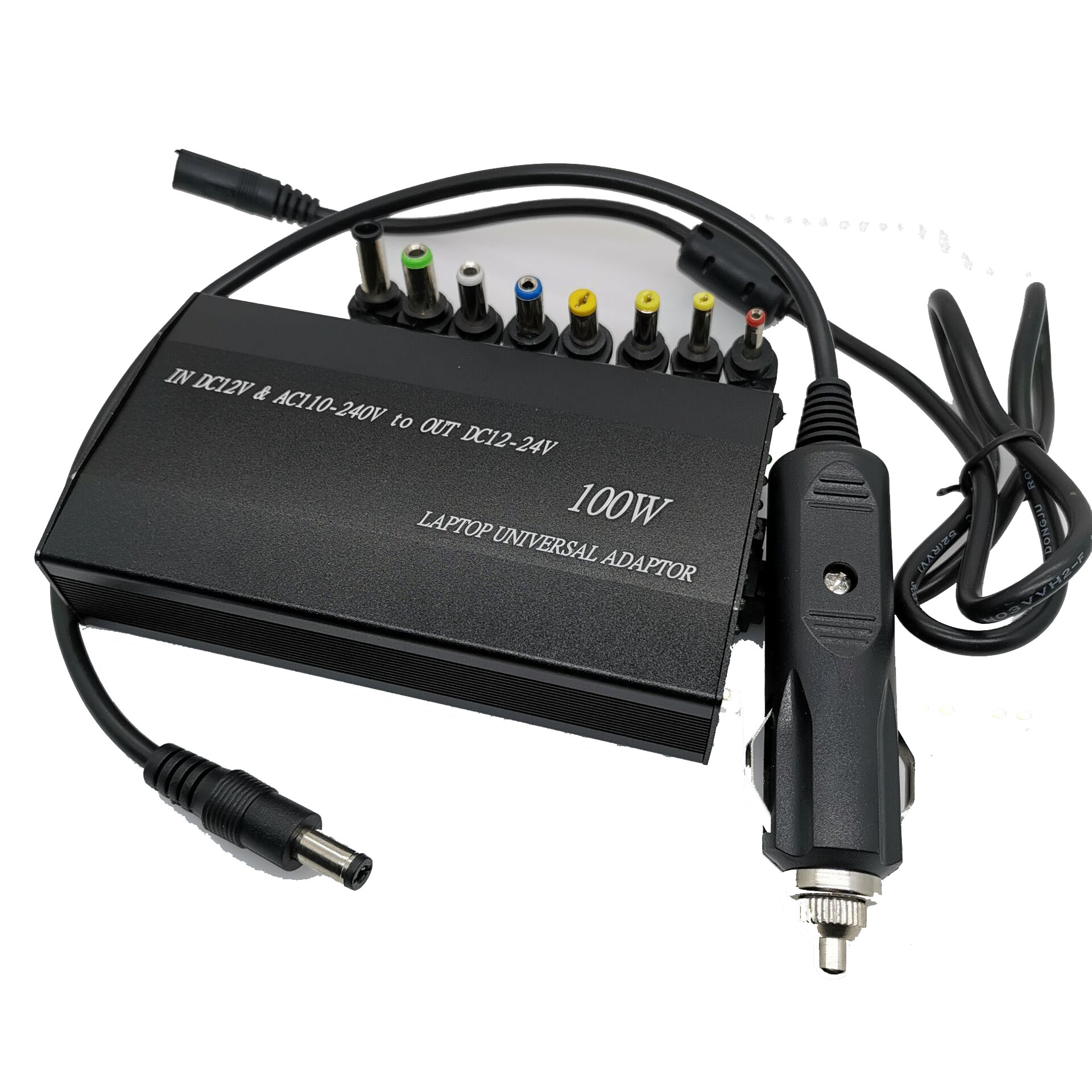 Voor Laptop In Auto Dc Lader Notebook Ac Adapter Voeding 100W Universele Zwart Ondersteuning