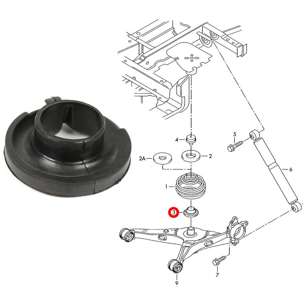 Rear Lower Coil Spring Rubber Suspension Cups Support Mount For VW Transporter T5 T6 2003 2004 2005 2006 2007 Caravelle
