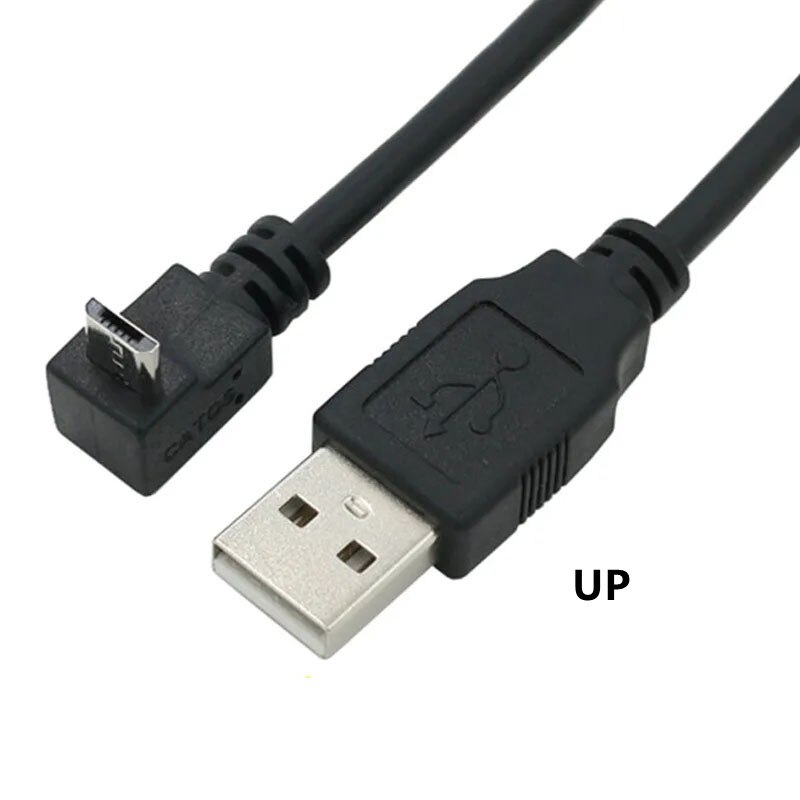 Up & Down & Left & Right Angled 90 Degree USB Micro USB Male to USB male Data Charge connector Cable 25cm 50cm for Tablet 5ft 1m