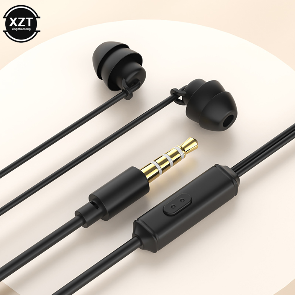 In Ear Sleep Earphone Side Sleep Non Pressing 3.5mm Wired Headphone For Phone Tablet Wire Control Earplug Noise Cancelling: black