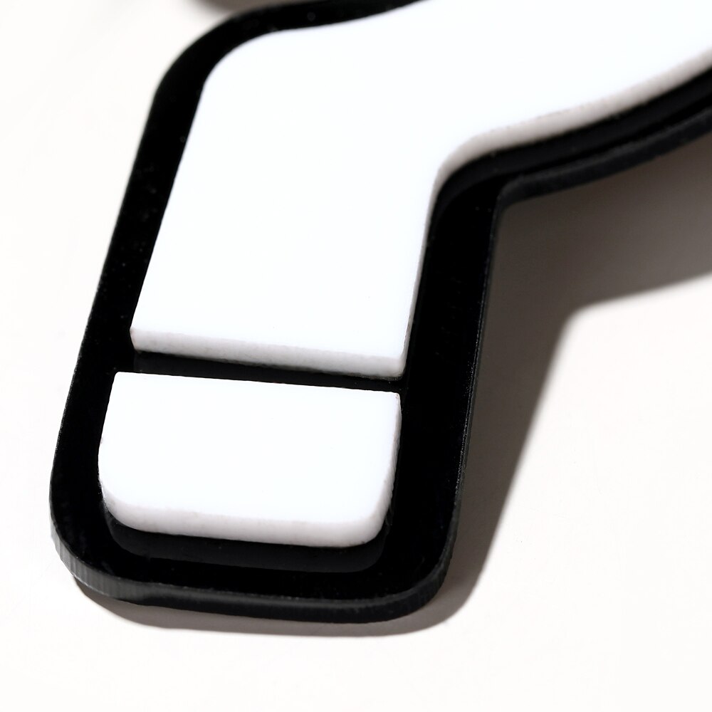 MGaidila,Black and white acrylic exclamation point and question mark combination earrings, the star web celebrity wearing earrin