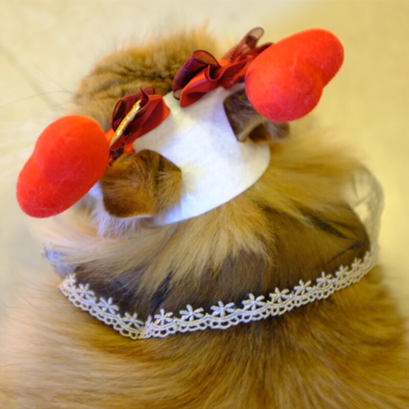 Tocado de gato Manual para el Día de San Valentín, conjunto de cabeza de perro, accesorios para el cabello de mascotas, horquilla, accesorios para gatos, suministros para mascotas
