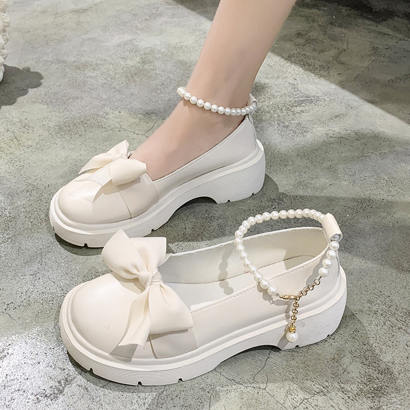Zapatos Mary Janes Lolita de plataforma gruesa para Mujer, sandalias de con cadena de lazo, Zapatos Oxford a la para verano, 2022