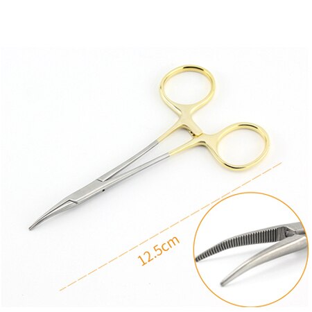 Beauty double eyelid stainless steel instrument Microvascular forceps Hemostatic forceps Straight elbow: Red
