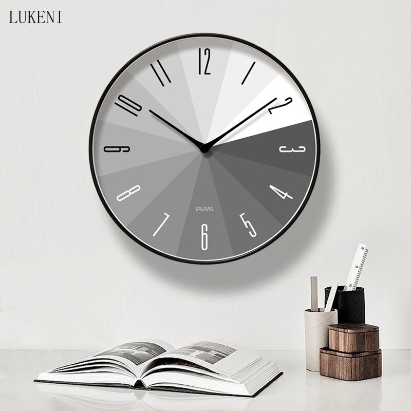 Gray Classic Silent Wall Clock Ten Inch/ Twelve Inch/ Fourteen Inch Home Decor Wall Decor