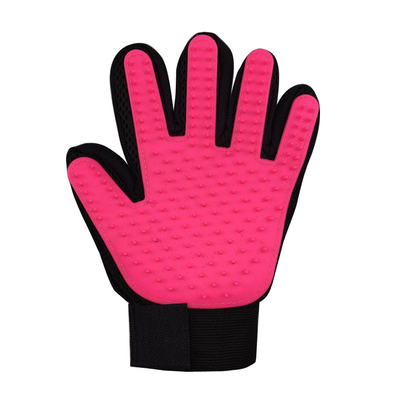 Brosse à poils en Silicone pour chats | Gant de toilettage pour animaux, peigne de brosse nettoyage, produits d'élimination des animaux de compagnie pour chat, brosse à poils pour animaux: left and right / Pink