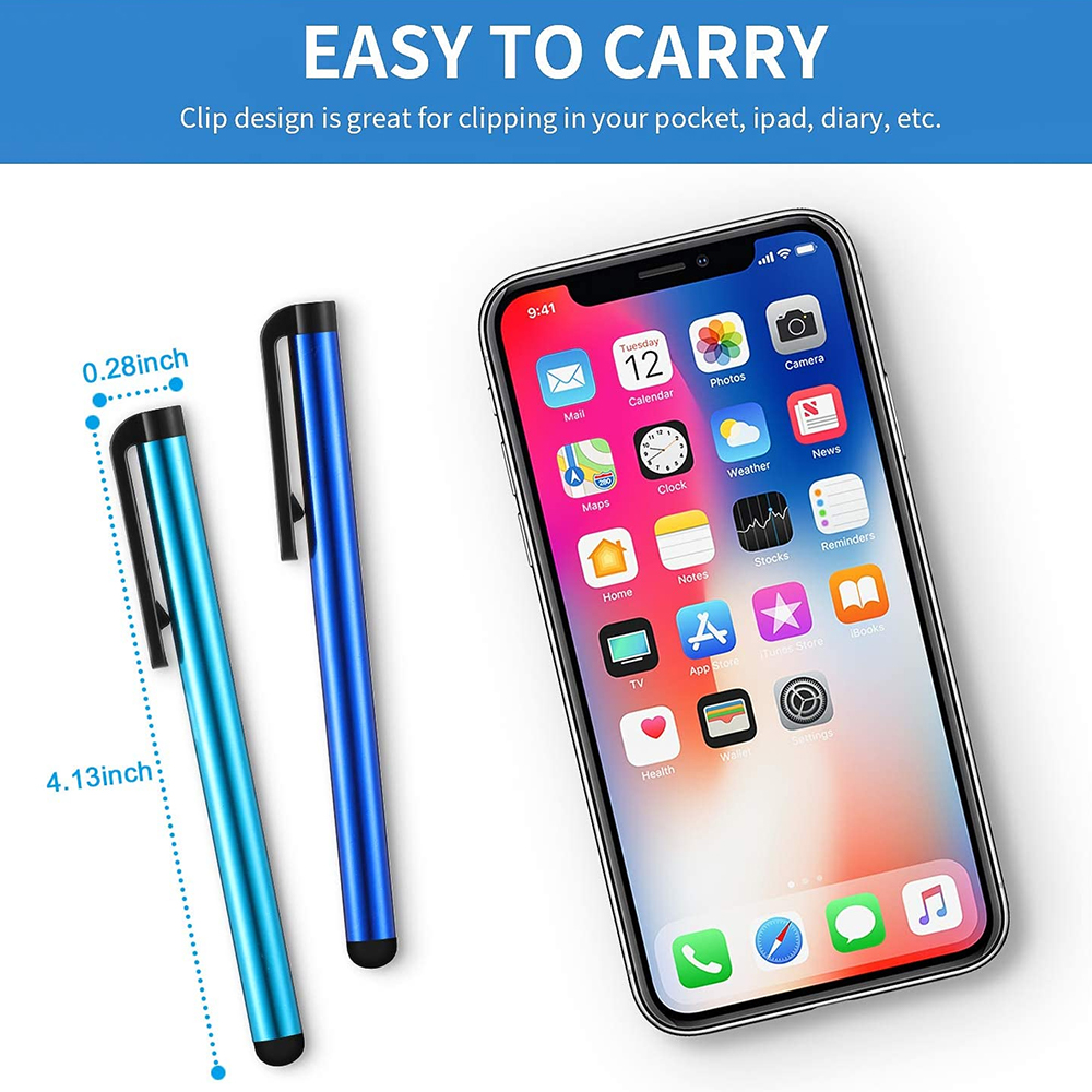 20 Pçs/lote Capacitive Touch Screen Stylus Pen Para IPad Air Mini Para Samsung iphone xiaomi Universal Tablet PC Telefone Inteligente Lápis