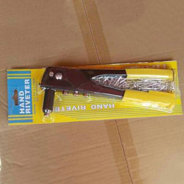 Nittepistolsæt manuel håndnitter kraftigt værktøj reparation 40 nitter gul